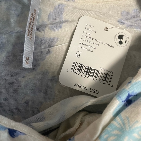 NWT Free People Ginger Snap Top in ivory toile combo. Size Medium - Picture 10 of 10